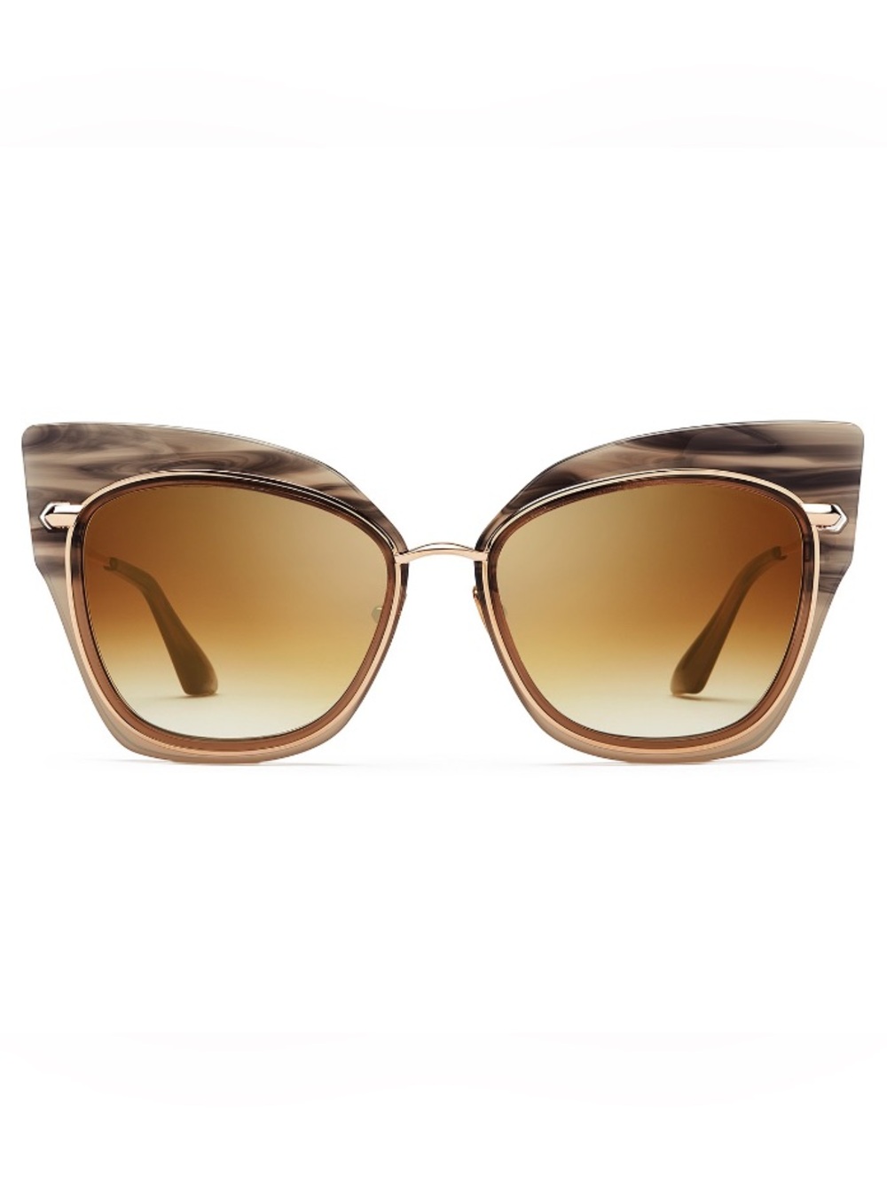 DITA STORMY//SMOKE SWIRL TO DARK CREAM-14K GOLD W/BROWN TO CLEAR-GOLD FLASH-AR